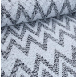 Strick- Grau Zacken Puschelstrick Flausch